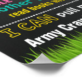 風船の最初の誕生日の黒板のサイン花 ポスター (角)