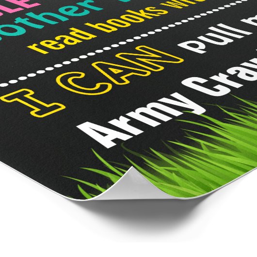 風船の最初の誕生日の黒板のサイン花 ポスター (角)