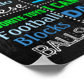 風船の最初の誕生日の黒板は緑の青 ポスター (角)