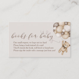 風船の本を持つかわいい熊ベビー エンクロージャーカード