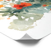 風船の水彩を持つ可愛い象イラストレーション ポスター (角)