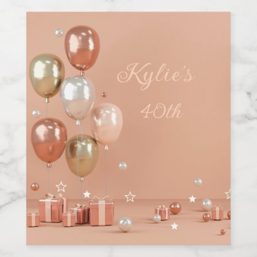 風船の色合い40th ワインラベル (シングルラベル)