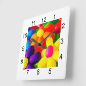風船の花をおもちゃ スクエア壁時計 (傾斜)