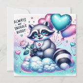 風船の花束 ラクダのバレンタインカード シーズンカード (正面)