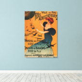 風船の鳥ポスターを待つ赤毛女性 キャンバスプリント (インサイチュ (ウッドフロア))