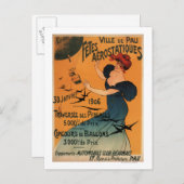 風船の鳥ポスターを待つ赤毛女性 ポストカード (正面/裏面)