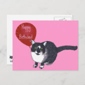 風船はがき入りタキシードハッピーバースデー ポストカード (正面/裏面)