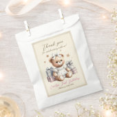 風船や贈り物が入ったかわいいテディベア フェイバーバッグ (クリップ留めされた状態)