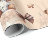 風船や贈り物が入ったかわいいテディベア ラッピングペーパー (ロールコーナー)