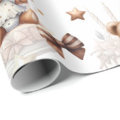 風船や贈り物が入ったかわいいテディベア ラッピングペーパー (ロールコーナー)