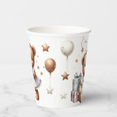 風船や贈り物が入ったかわいいテディベア 紙コップ (右)