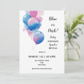 風船をテーマにした性別発表 招待状 (スタンド正面)