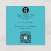 風船を持ったかわいいテディベア子守 スクエア名刺 (裏面)