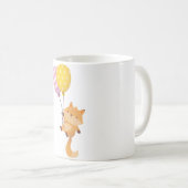 風船を持ったかわいい子ぎつね コーヒーマグカップ (正面右)