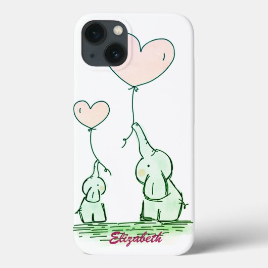 風船を持ったかわいい象 - オリジナルデザイン Case-Mate iPhoneケース (裏面)