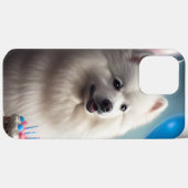 風船を持ったアメリカン・エスキモー・ドッグの誕生日 Case-Mate iPhoneケース (裏面 (横))