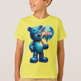 風船を持ったインフレータブルベア、ハッピーバースデー、b tシャツ