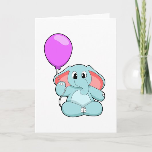 風船を持った象 カード (正面)