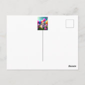 風船を持つかわいい子犬 - 誕生日 ポストカード (裏面)