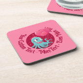 風船を持つタコのかわいいイラストレーション コースター (左側)