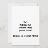 風船を持つテディベア 招待状 (裏面)