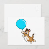 風船を持つミーアキャット ポストカード (正面/裏面)