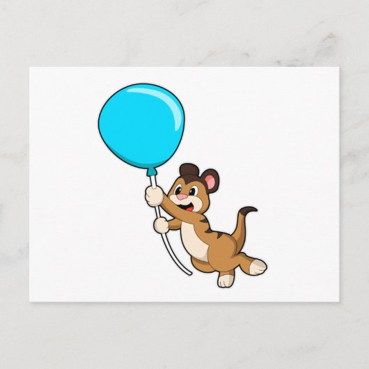 風船を持つミーアキャット ポストカード (正面)