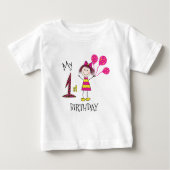 風船を持つ小さな女の子 ベビーTシャツ (正面)