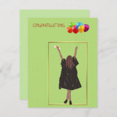 風船を持つ少女との卒業 サンキューカード (正面/裏面)