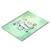 風船を持つ幸せなワニ - かわいいベビーアート ノートブック (左側)