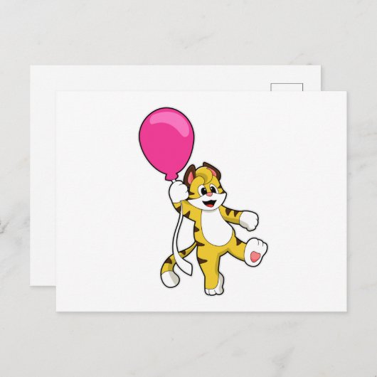 風船を持つ虎 ポストカード (正面/裏面)