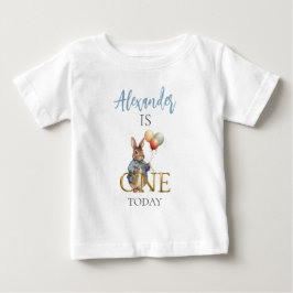 風船を持つ賢いうさぎ ベビーTシャツ