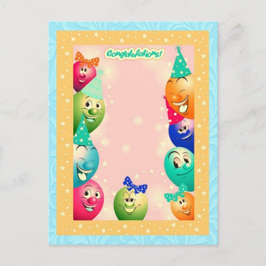 風船を膨らませたような シーズンポストカード (正面)