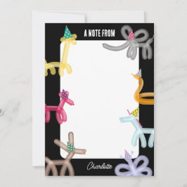 風船アニマル子供パーティーテーマ ノートカード