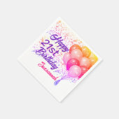 風船カスタム付き特別紙吹雪 スタンダードカクテルナプキン (角)