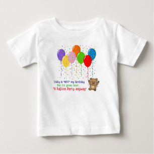 風船カラフルとハッピーベア ベビーTシャツ