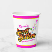 風船カラフルと吹き流しを持つSweet sixteen 紙コップ (裏面)