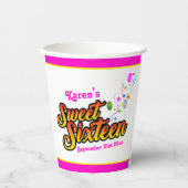 風船カラフルと吹き流しを持つSweet sixteen 紙コップ (正面)
