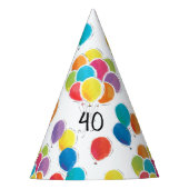 風船カラフル誕生日パーティー帽子の年齢の追加 パーティーハット (正面)