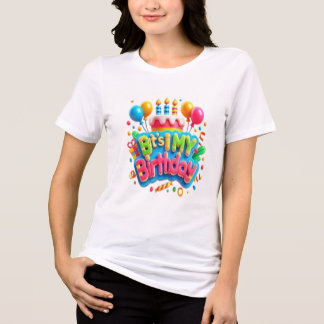 風船ケーキ魔法ハッピーバースデー トライブレンドＴシャツ