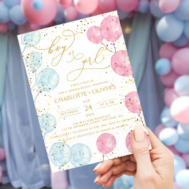 風船ジェンダー表示招待状 招待状