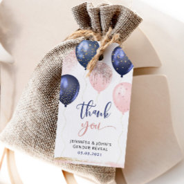 風船ネイビーピンク、金ゴールド性別がメッセージカードを明らかにする ギフトタグ