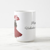 風船バレンタインデーのあるアフリカ系アメリカ人 コーヒーマグカップ (中央)