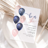 風船ピンクまたは青の緑の性別が明らかになる 招待状