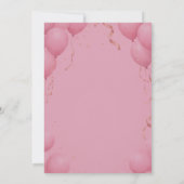 風船ピンクモダンの書スタイリッシュ道Sweet 16 招待状 (裏面)