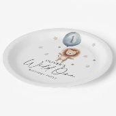 風船ファースト誕生日付き野生のライオン ペーパープレート (アングル)