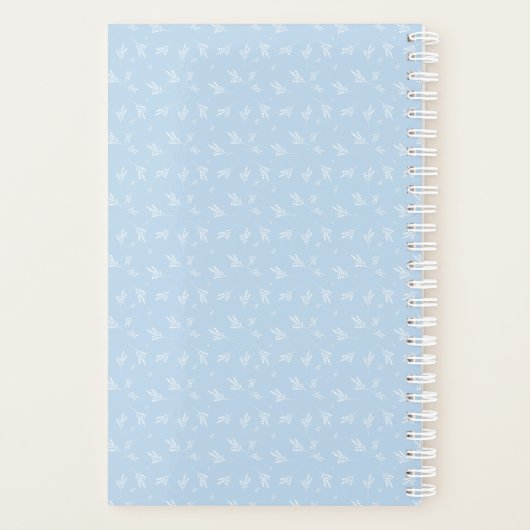 風船ベビー付き可愛い青い水彩象 プランナー手帳 (裏面)