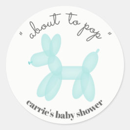 風船ポップ・アートの動物の赤ちゃんシャワー ラウンドシール