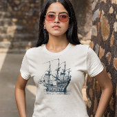 風船ヴィンテージ航海の船 トライブレンドTシャツ