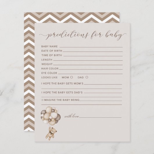 風船予測付きベビーゲームカード (正面/裏面)